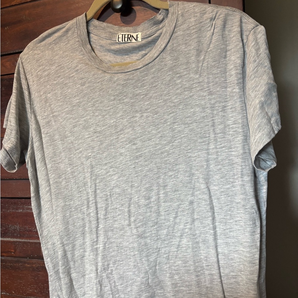 Eterne Crew Neck T-Shirt in Heather Gray Size M - Picture 2 of 5